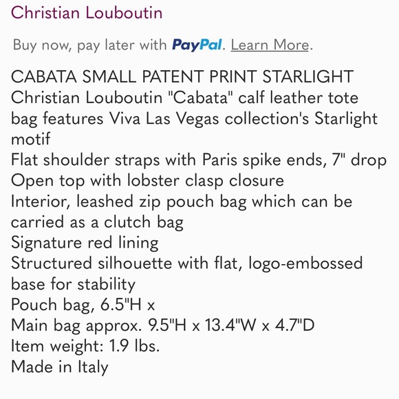 🌟 Brand new Christian Louboutin starlight patent tote and compact zippy wallet🌟 - Picture 6 of 8